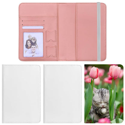 ZUYYON 3 Pcs Sublimation Passport Holder Cover Blanks PU Leather Heat Transfer DIY Travel Passport Holder Wallet Cover Blank Passport Wallet for Passport Business Cards Credit Cards(Pink, White)