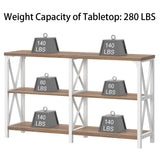 IBF Farmhouse Entryway Table, Wood TV Console Table, Rustic Metal Sofa Table, Industrial Hallway Tables with Storage Shelves, Modern Foyer Tables for Front Entry Way, White and Rustic Oak, 47 Inch IBF