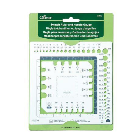 Clover Swatch Ruler & Needle Gauge, White Clover