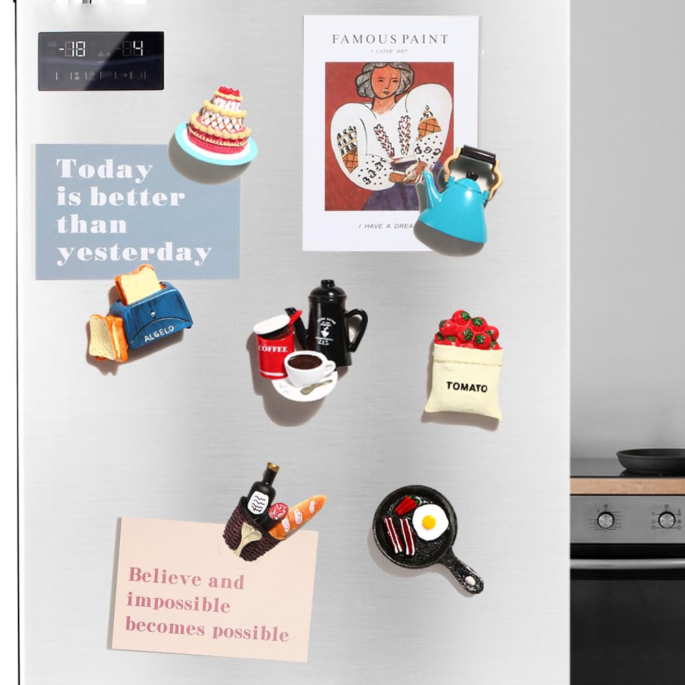Food Fridge Magnets Food Magnets for Fridge,Fun Refrigerator Magnets Decorative,Cute Magnets Fridge Large Resin Strong Magnets for Kitchen Decor Favensen