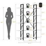YITAHOME Industrial 5-Tier Bookshelf - Large Freestanding White Storage Unit with Sturdy Metal Frame YITAHOME