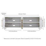 Henn&Hart Rectangular TV Stand for TV's up to 80" in White, TV Stands for the Living Room Henn&Hart