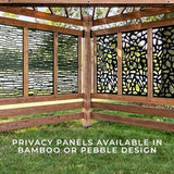 Backyard Discovery Tuscany Cabana Pergola with Bamboo Privacy Panels and Conversation Seating in Indigo Backyard Discovery