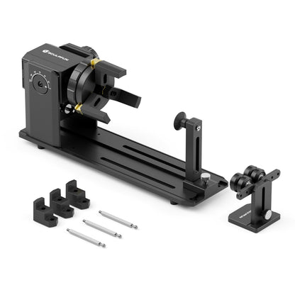 SCULPFUN RA Pro Rotary Chuck for Laser Engraver, 3 in 1 Multi-Function Laser Rotary Module with 180° Adjustable Angle, Y-axis Jaw Chuck Rotary for Engraving Cylindrical Objects,Tumbler, Ring - WoodArtSupply