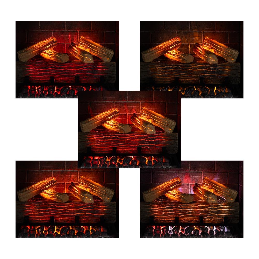 Country Living Belhaven 74 Inch Bookcase Mantel Package | 23 Inch Smart Electric Fireplace Insert Heater w/Remote | Warm Walnut Shelving | Marble or White Trim | Alexa & Google | Multi-Color Flames Country Living