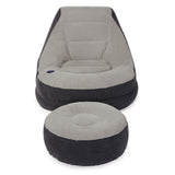Intex Inflatable Ultra Lounge Chair With Cup Holder And Ottoman Set (2 Pack) Intex