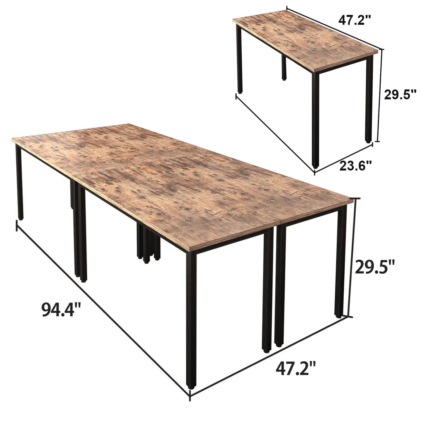 Bonzy Home 8ft Conference Tables Chair Set, 94.4"x47.2"x29.5" Table & 10pcs Chairs, Office Computer Desk and Chair Set for Meeting Room Study Printer Table for 10 People