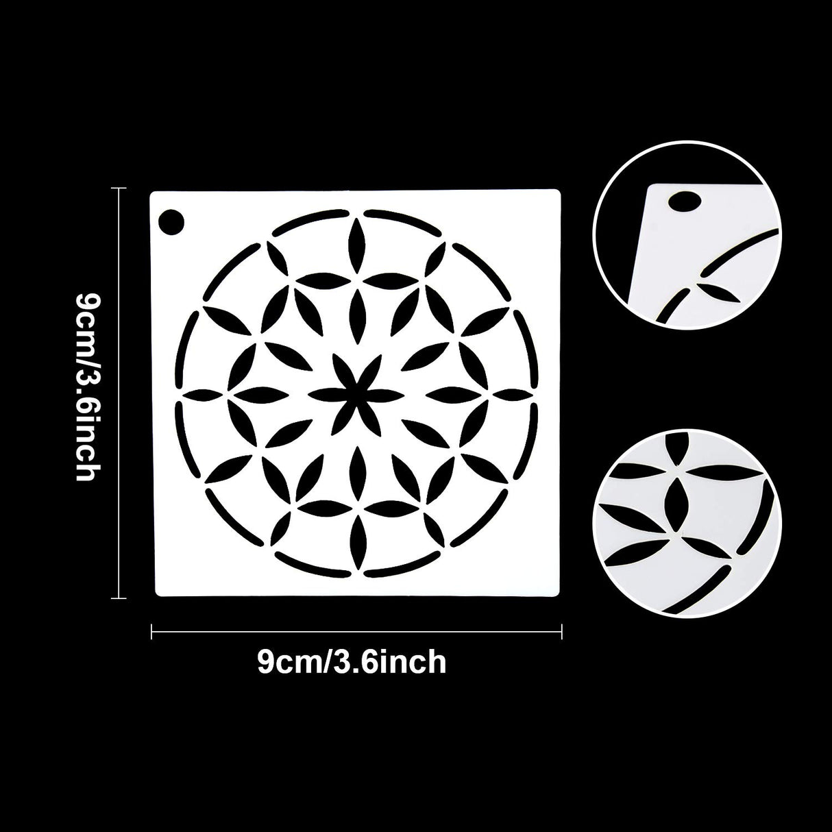Augshy Mandala Stencils, 56 Pack Mandala Dot Painting Stencils for DIY Rock Art Projects on Wood Furniture Decoration (3.6x3.6 inch) Augshy