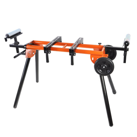 Miter Saw Stand with Pedestal Roller, Stainless Steel Portable Work Support Stand for Workshop Tools, 500 Lb Max Table Saw Stand Miter Saw Table, Folding Table Saw WINMAX TOOLS AUTOMOTIVE