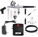 SAGUD Professional Mini Airbrush Kit with Portable Compressor - Perfect for Painting, Hobby, Craft, Model - Dual-Action Gravity Feed Air Brush Gun with Airbrush Cleaning Kit SAGUD