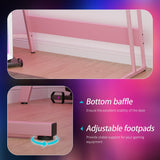 FDW L Shaped 51 Inch Gaming Desk,Corner Computer Desk,PC Gaming Desk,Writing Workstation with Large Monitor Stand for Home Office,Pink FDW