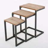 Christopher Knight Home Savannah Fir Wood and Iron Nesting Side Tables (Set of 3) - Antique Brown Christopher Knight Home