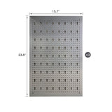 JZD Wood Top Workbench Tool Cabinet with 3 Pegboards and 22 Pieces Hooks & Tool Holders, Tabletop Steel Garage Workstation, Black & Grey JZD