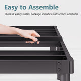 Viisari King Bed Frame 14 Inch Metal Bed Frame King Heavy Duty Platform No Box Spring Needed Easy Assembly Noise Free Black 4005-14B Viisari