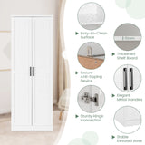 70" Tall White Modern Pantry Cabinet with Adjustable Shelves and Anti-Tip Safety Features LOKO