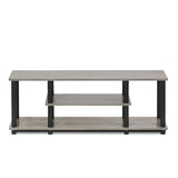 Furinno Turn-N-Tube No Tools 3D 3-Tier Entertainment TV Stand up to 50 inch TV, Round Tubes, French Oak Grey/Black Furinno