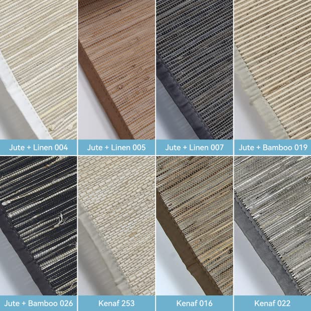 SmartWings Natural Woven Wood Roman Shades Work with HOMEKIT, Smart Motorized Window Blinds Bamboo Roman Shades for Smart Home/Office, Rechargeable Cordless Remote Control, Customized, Fabric Sample SmartWings