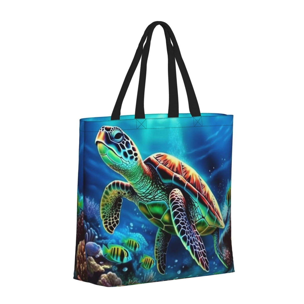 FHEDVBN Sea Turtles Diamond Painting Tote Bags for Women Canvas Tote Purse Large Shoulder Bag Aesthetic Shopping Bags Reusable Grocery Bag Hobo Bags Casual Handbags, Top Zipper Closure FHEDVBN