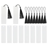 PATIKIL 4.72" x 1.3" Blank Metal Bookmark, 10 Pack Heat Transfer Rectangle Book Marks Page Markers Tassel for Women Book Lover DIY Project Gift, Black PATIKIL
