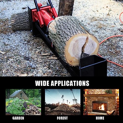 BIG RED ATGS012 Torin Hydraulic Log Splitter: Durable Manual Wood Splitter with Horizontal Full Steel Beam, Labor-saving Machine - Stable and Safe, - WoodArtSupply