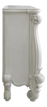 Acme Versailles Rectangular Carving Wooden Frame Fireplace in Bone White ACME Furniture