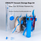 Creality Filament Vacuum 3D Printer Filament Vacuum Storage Kit 350 x 350mm, 10 Vacuum Bags with 10Desiccants, 10 Sealing Clip and 1 Hand Pump Cregrant3D