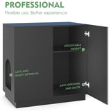 Amunrbrek Litter Box Enclosure, Large Litter Box Furniture, Modern Cat Litter Box Enclosure Furniture with Storage, Side Cabinet (Black) amunrbrek