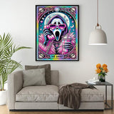 Ekuxom Skull Diamond Art Kits for Adults, Halloween Diamond Painting Kits for Adults Beginners, 5D DIY Full Round Drill Diamonds Dot Gem Art Home Wall Decor Gift 12x16In Ekuxom