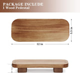 Liswit Farmhouse Wood Tray Rustic Wooden Pedestal 12 * 5.5 * 2 inches Decorative Wood Riser for Farmhouse Kitchen Counter Bathroom Room Decor (Brown) Liswit