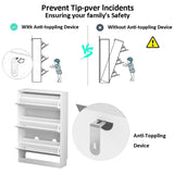 Boonatu Shoe Cabinet Storage for Entryway, Shoe Cabinet Storage with 3 Flip Drawers, Shoe Cabinet for Entryway Slim Space, 3 Tier White Shoe Cabinet Freestanding Wood Shoe Rack for Entryway, Hallway Boonatu