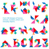 Vanmor Travel Tangram Puzzle - 3 Sets of Magnetic Tangram with 240 Solution - Montessori Shape Pattern Blocks Jigsaw Road Trip Games IQ Book Educational Toy Brain Teaser Gift for Kids Adults Challenge Vanmor