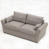 Panana Modern 2 Seater Loveseat Sofa Couch with Storage, Dark Grey or Light Color, Choice of Curved, Sock or Track Arm Design (Light Gray, 3 Seater - Track Arms) Panana