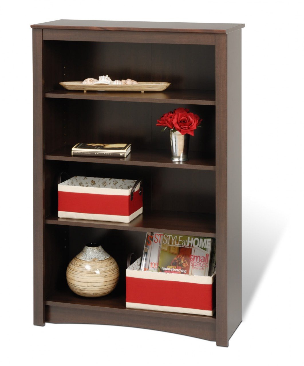 Prepac Home Espresso 4-shelf Bookcase - WoodArtSupply