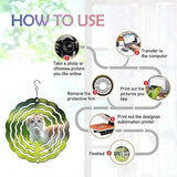 9PCS Sublimation Wind Spinner Blanks Set, 3D Aluminum Hanging DIY Crafts Ornaments for Indoor Outdoor Terrace Garden Heat Press Transfer Sublimation Blanks Wind Spinners Zeloyaut