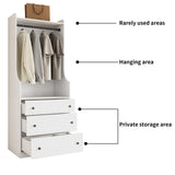 TUSY Larger Armoire Wardrobe Closet with 2 Hanging Rods & 8 Doors, 81.9" Tall Wardrobe Closet Cabinet with 6 Drawers, Modern Clothes Storage Cabinet, 81.9”H x 19.7”D x 126”W, DCCD TUSY