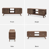 mopio Ensley TV Stand, Mid-Century Modern Television Stand for 55/60/65 inch TV, Farmhouse Entertainment Center with Storage, Media Console Credenza Table for Living Room, Bedroom (Walnut, 59" Tall) mopio