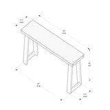 Plank+Beam Solid Wood Console Table, 46.25 Inch, Sofa Table, Narrow Entryway Table for Hallway, Behind The Couch, Living Room, Foyer, Easy Assembly, Black Plank+Beam