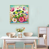 Ekuxom Frog Diamond Painting Kits for Adults, Butterfly Diamond Art Kits, DIY Round Full Drill Frog Diamond Art Painting Kits Rainbow for Home Wall Decor 14x14inch Ekuxom