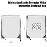 MR.R 13x17 inch 6 Pieces Sublimation Blanks Reusable Polyester Drawstring Backpack Bags, Storage Bags with Drawstrings for Heat Transfer Printing,White Color MR.R