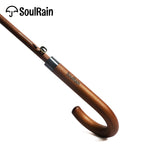 SoulRain 48" Arc Classic Wood Handle Umbrella Auto Open Windproof clear Unbreakable Stick Rain Umbrella (Black) SoulRain