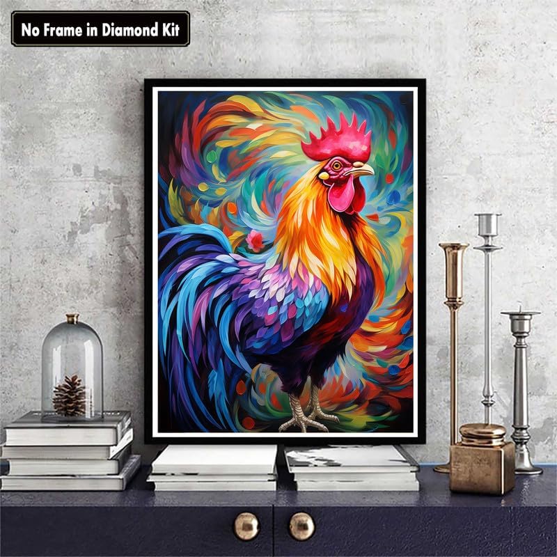 Zariocy Paint by Numbers Kits for Adults -Animals DIY Oil Paintings Canvas Acrylic Paint Set - Rooster Paint by Numbers Kit for Beginners and Ideal for Home Decor 16x20 inch-638 Zariocy