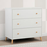 Delta Children Essex 3 Drawer Dresser with Interlocking Drawers, Bianca White/Natural Delta Children
