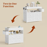 Weiplehoom Baby Changing Table with Storage, Changing Table Dresser, Diaper Changer Crib Sleeper Fabric Drawers, Storage Dividers, Diapers Bags for Nursery Modern (4 Drawers/White) Weiplehoom