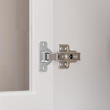 WOODTIME 70" H Display Storage Cabinet with Tempered Glass Doors & 4-Tier Shelf, Wooden Curio Cabinet Bookcase Bookshelf with 2 Drawers for Home Office Living Room Store, White WOODTIME