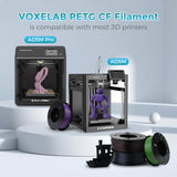 Voxelab 3D Printer Filament, 1.75mm PETG CF Filament, Dimensional Accuracy +/- 0.02 mm, 3D Printing Material 1kg/ Spool, Fit Most FDM 3D Printers (Black) (PETG CF, Midnight Blue) Voxelab