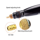 SI FANG Turbine Reciprocating Pneumatic Ultrasound Grinder Micro Pneumatic Air Pencil Die Grinder Kit for Mould Metal Lapping Filing Grinding Buffing Polishing Sanding Tools SI FANG