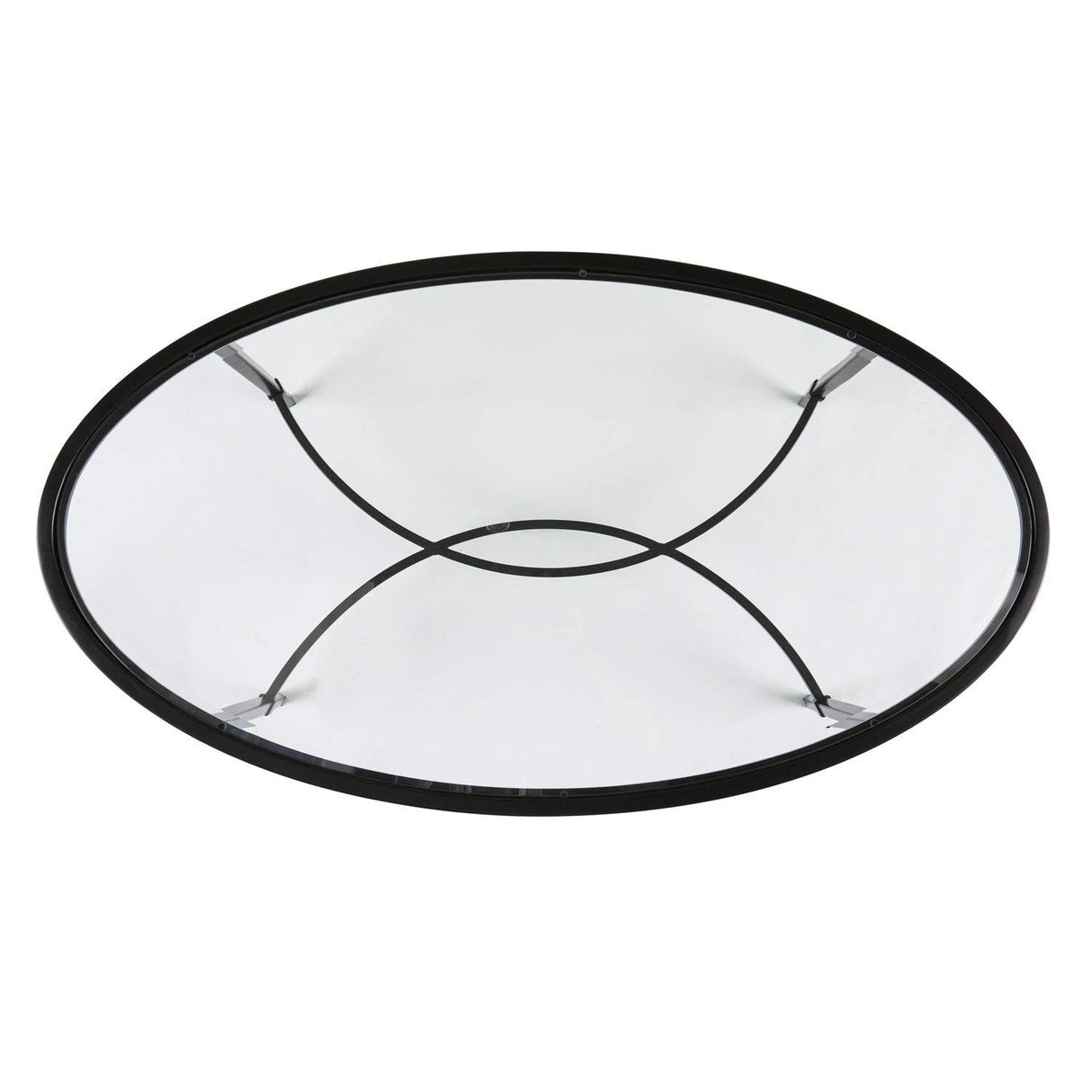 SEI Furniture Quinton Metal/Glass Oval Cocktail Table - Black, 45 in x 25 in x 19 in SEI Furniture