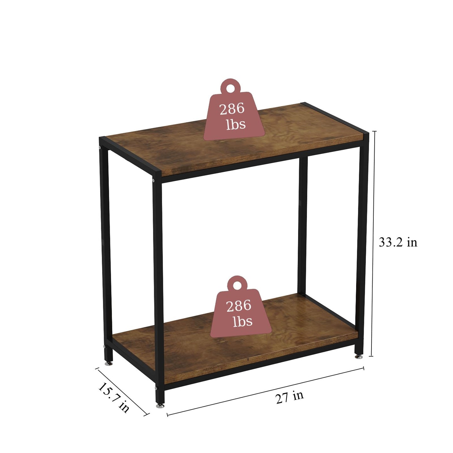 WOULHOMY Fish Tank Stand for 20 Gallon Aquarium, Black Metal Aquarium Stand with 2-Tier Shelves, Breeder Reptile Tank Stand for Home Office 26.96” x 15.74” x 33.26” - WoodArtSupply