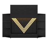 VOWNER 39.3" H Modern Reception Desk with LED Lighting, Office Counter with Display Cabinet, Secretary Desk with Power Outlets – Front Desk for Salon, Lobby – White (55.1" W x 21.2" D x 39.3" H) VOWNER