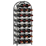 HEOMU 23 Bottles Wine Rack Freestanding Floor, 8 Tier Wine Bottle Holder Metal Floor Wine Rack, Wine Storage Organizer Display Rack for Kitchen Pantry Dining Room Living Room Bar, Black HEOMU
